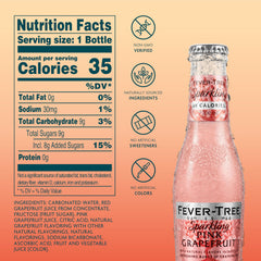 Fever-Tree Sparkling Pink Grapefruit in a tall glass with ice for a spritz.
