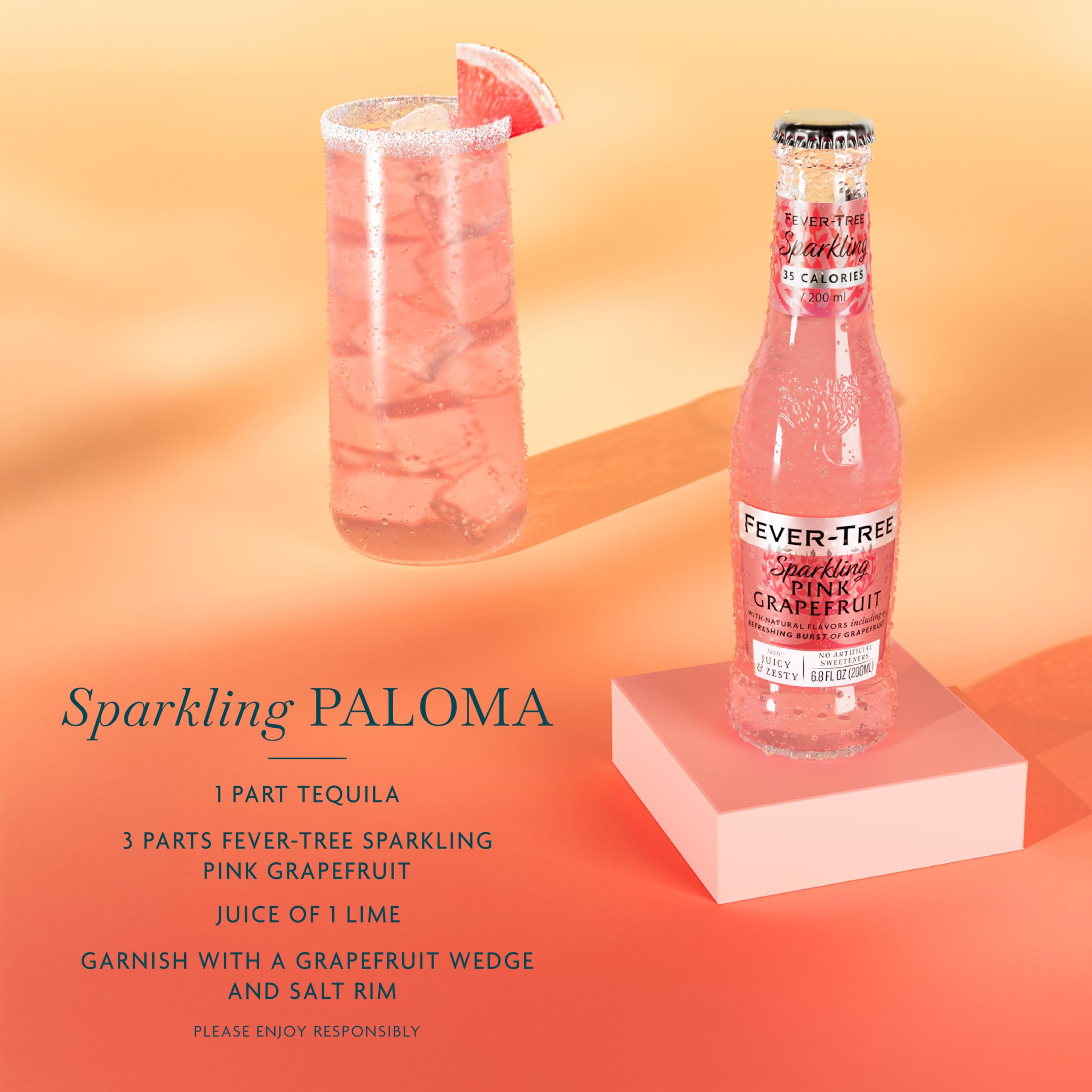 Fever-Tree Sparkling Pink Grapefruit as a premium mixer with spirits pairing ideas.