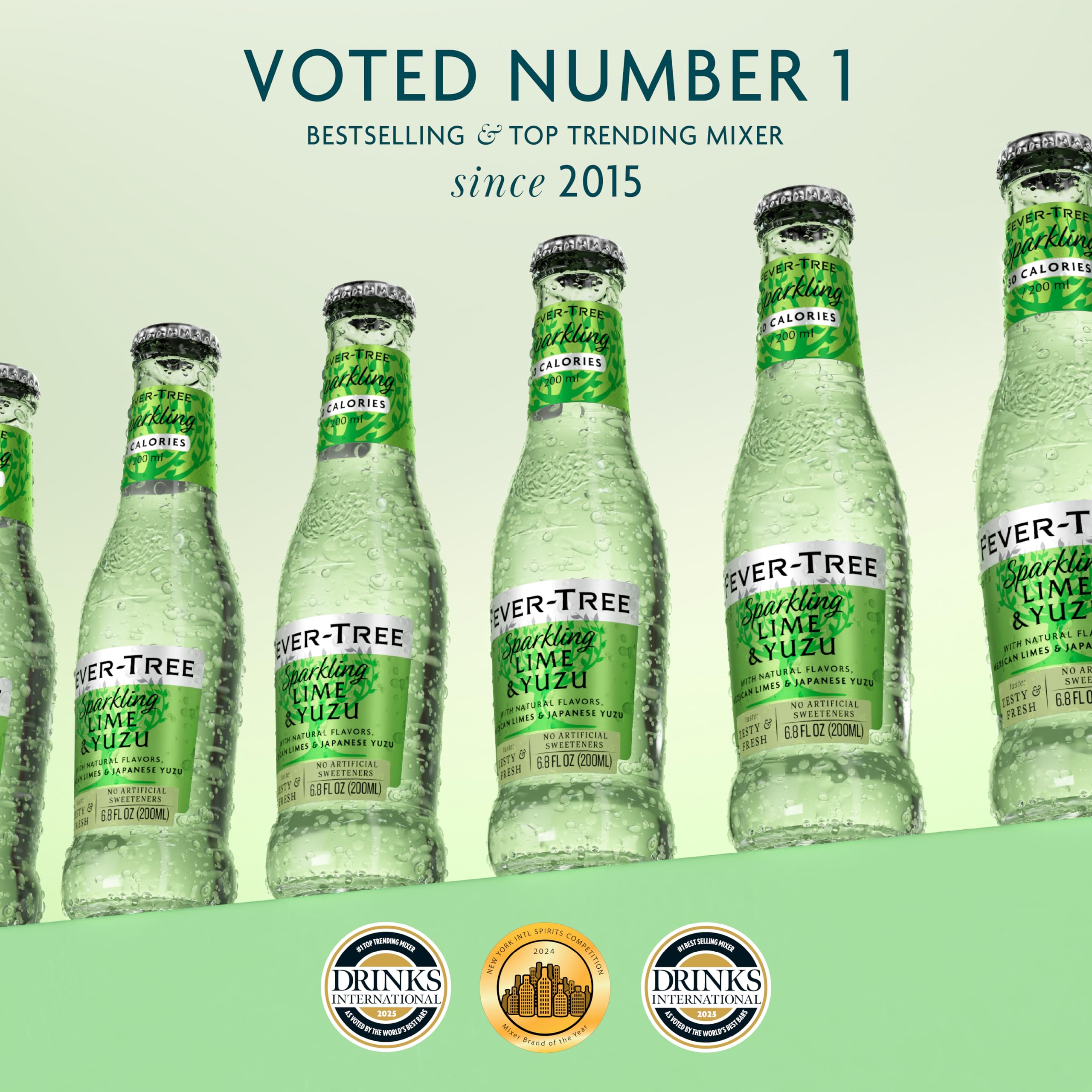 Fever-Tree Sparkling Yuzu & Lime 24-bottle pack ready for premium sipping.