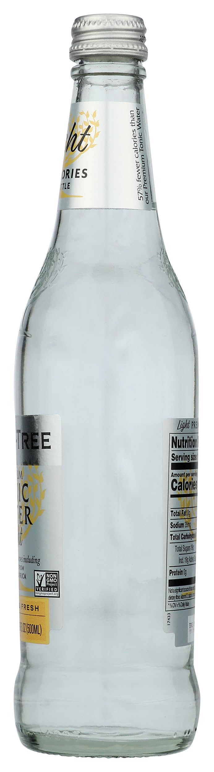 Fever-Tree tonic water bottle with lemon slice for bright flavor.