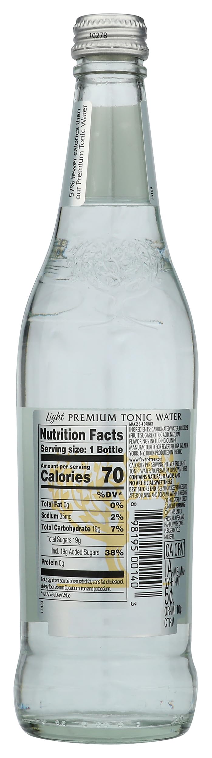 Fever-Tree tonic water pouring into a tall glass for instant refreshment.