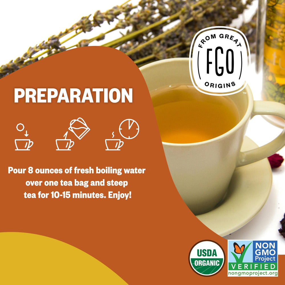 FGO 40-count tea bags with dye-free, chlorine-free, low-waste design
