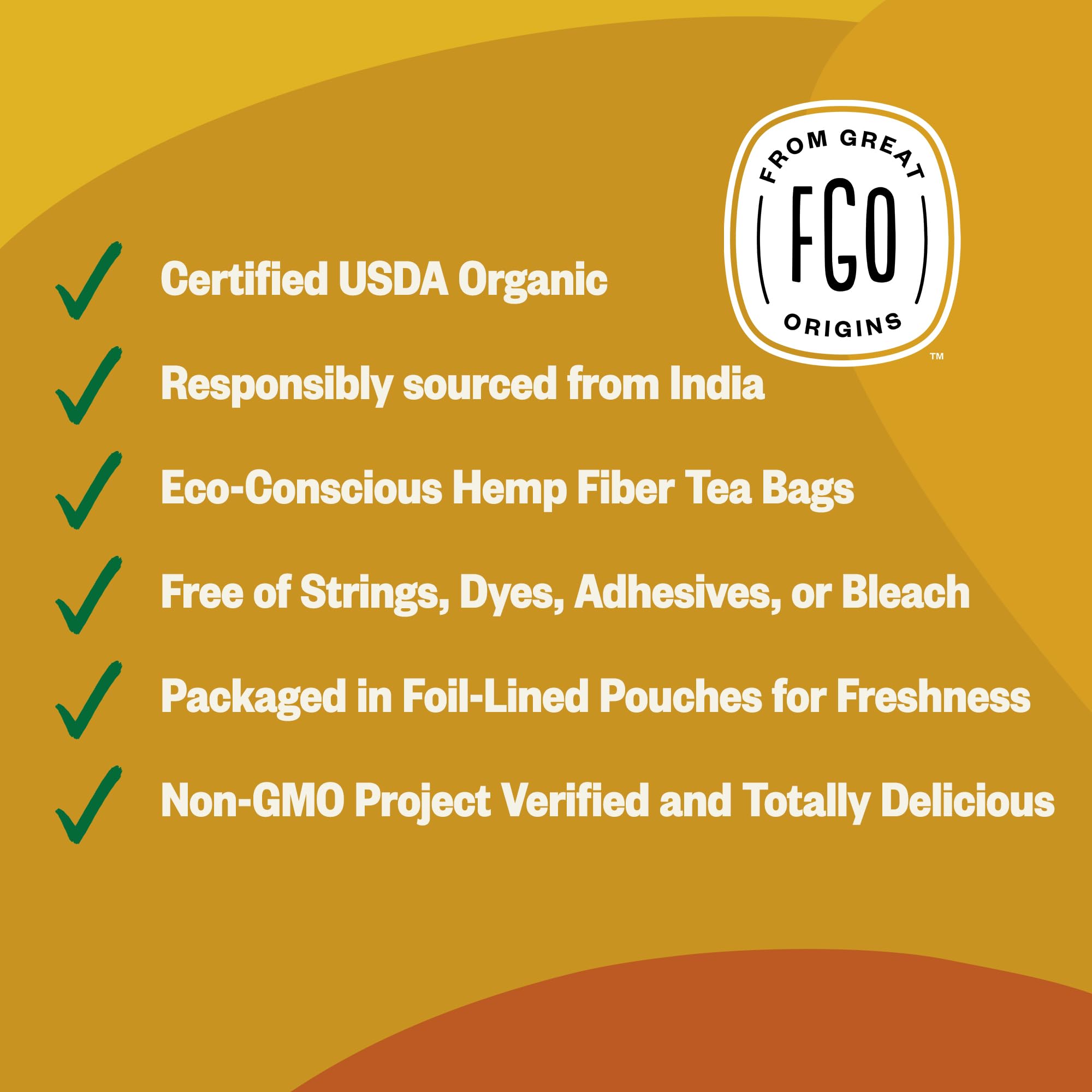 FGO caffeine-free herbal tea suitable for evening relaxation
