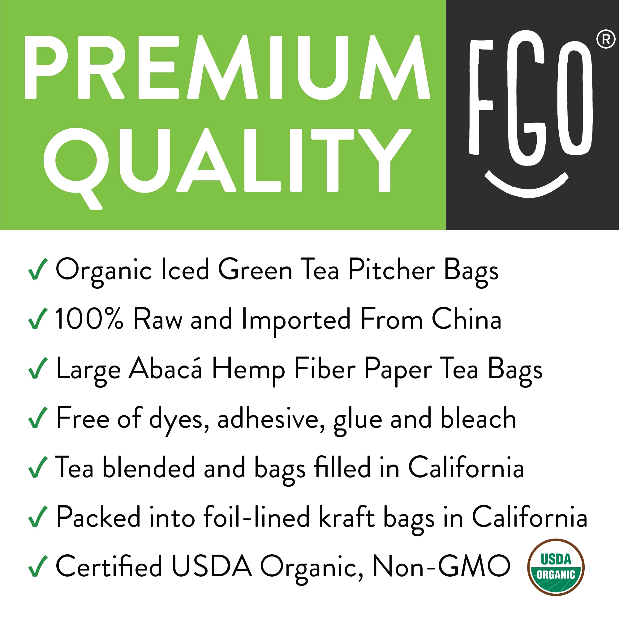 FGO California packaging origin shown on bags indicates local processing and freshness.