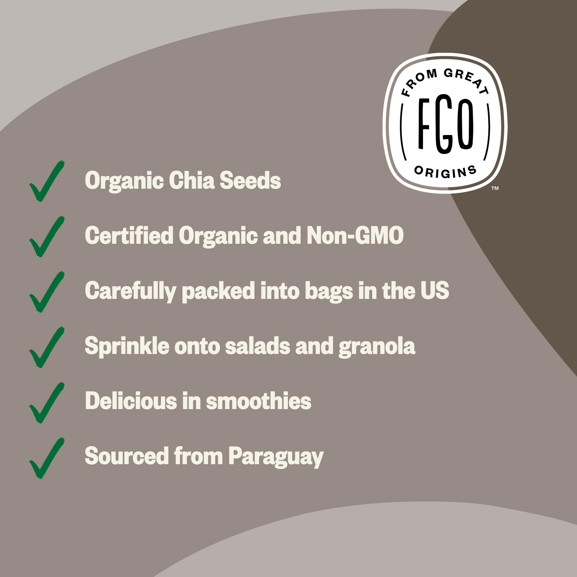 Chia seeds soaking in liquid from FGO to form a gel-like mixture.