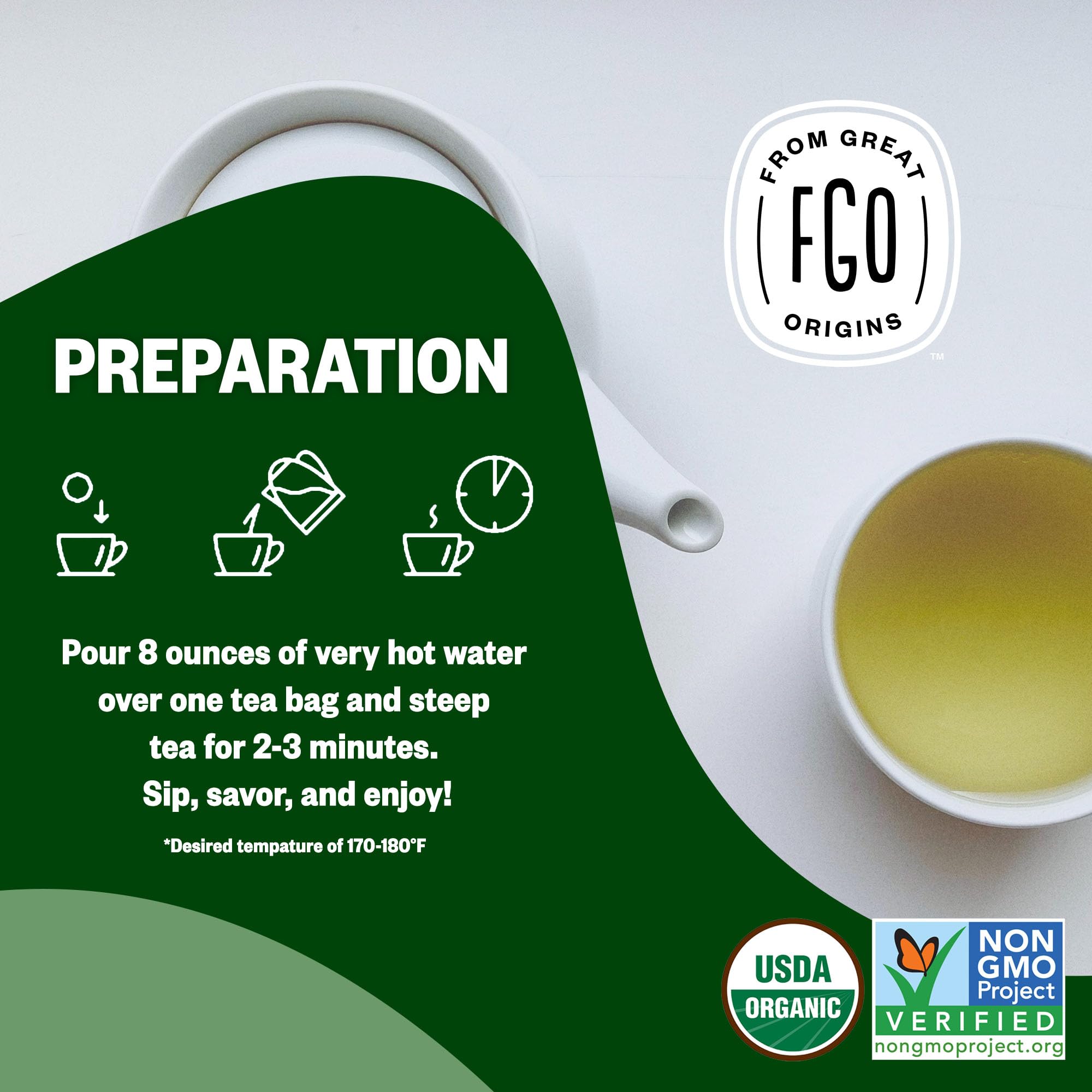 FGO Eco-conscious packaging keeps tea fresh with minimal waste.