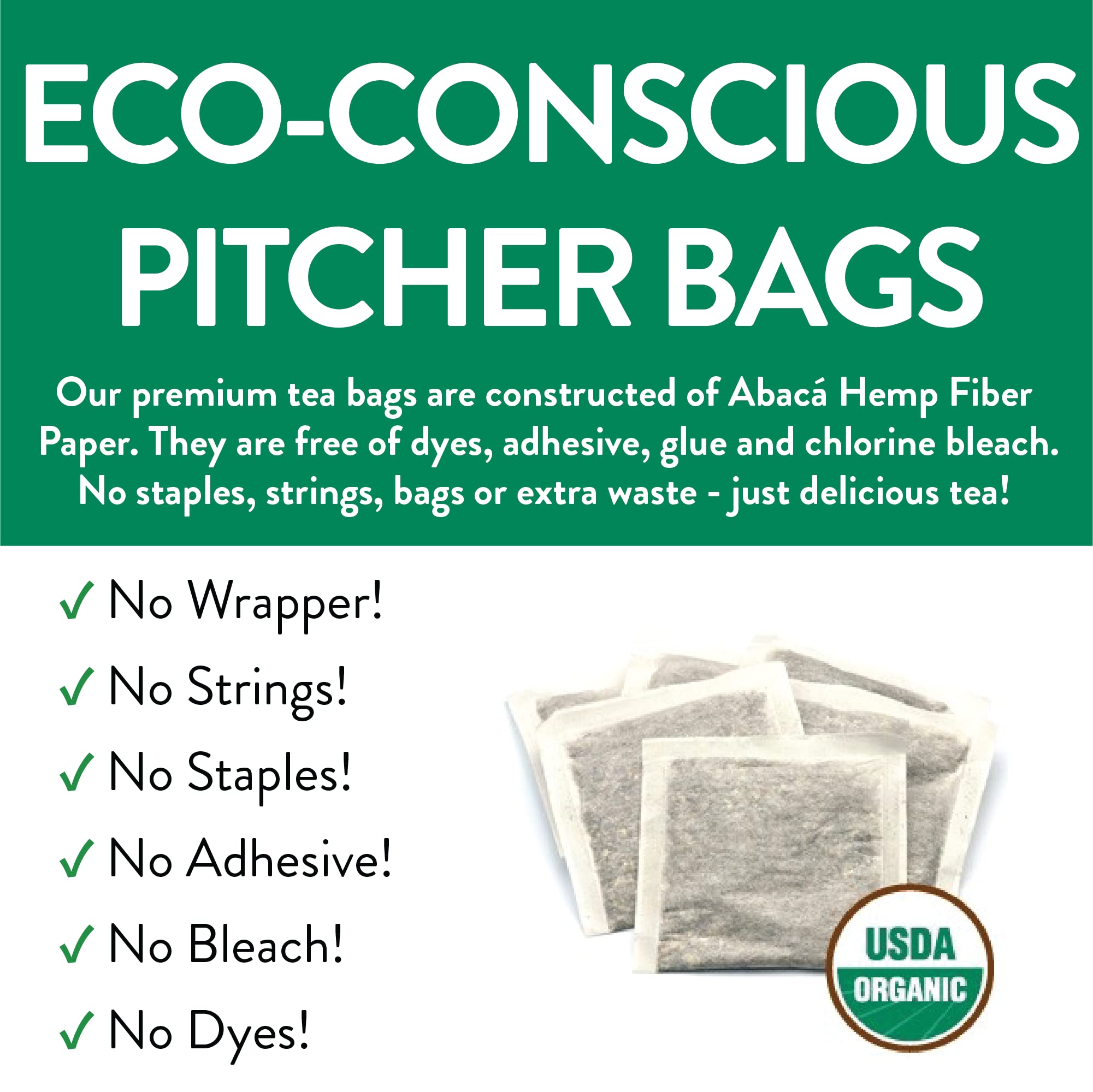FGO Eco-friendly tea bags highlight waste-free design for sustainability-minded homes.