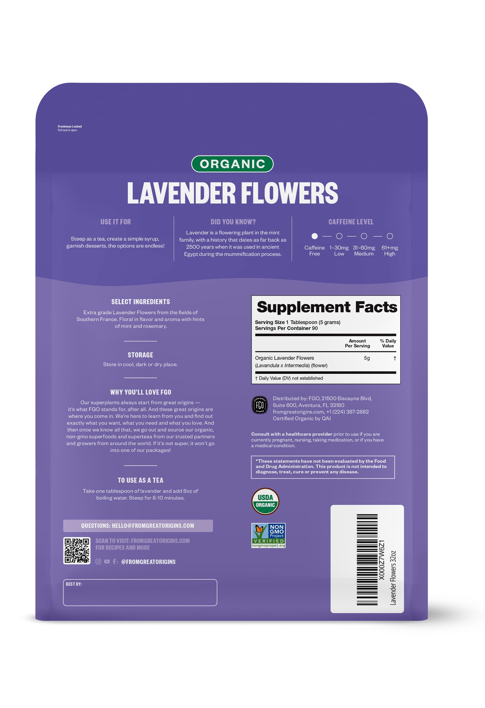 FGO extra-grade lavender buds closeup ideal for sachets and potpourri projects