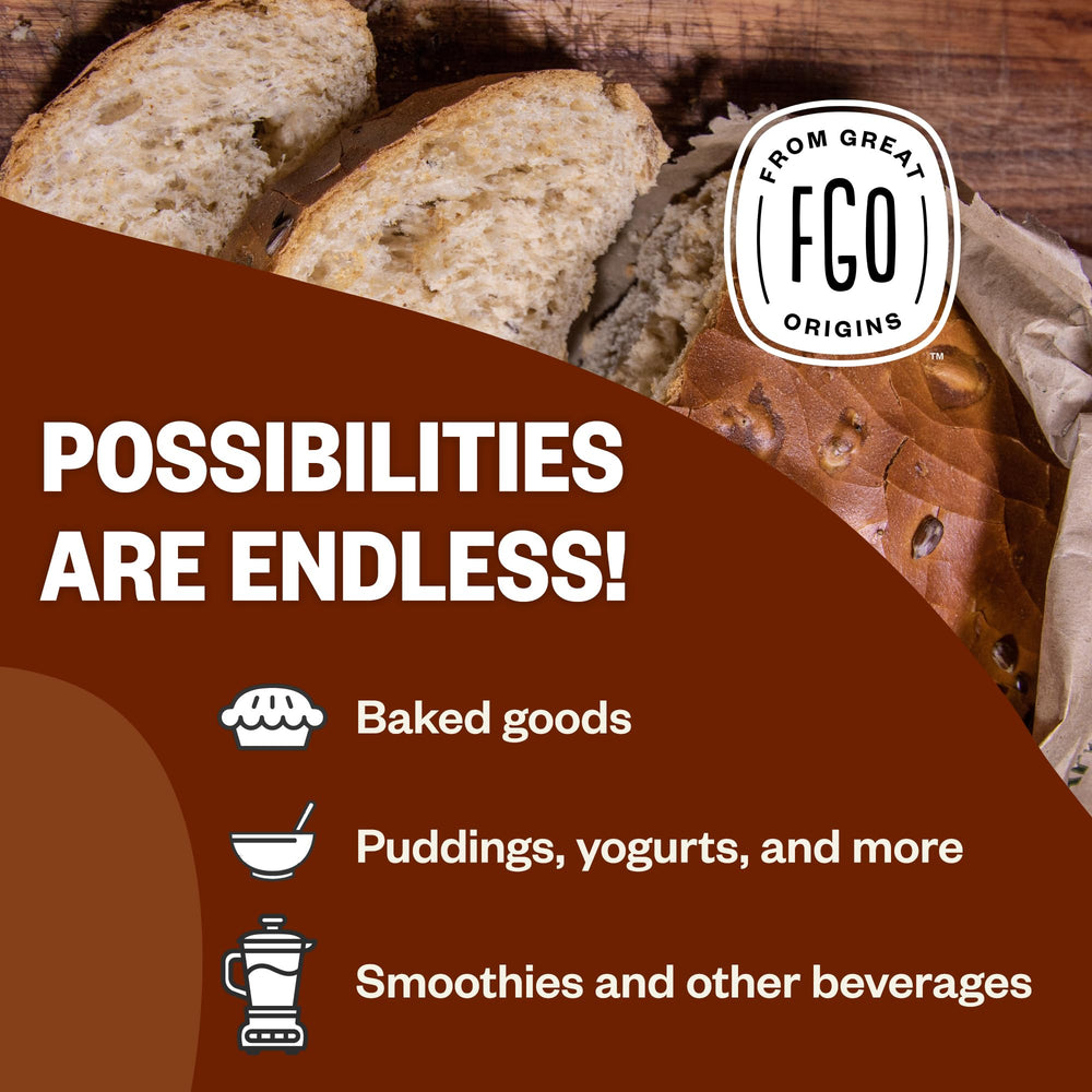 Smoothie with FGO flaxseed meal for a creamy, nutty boost.