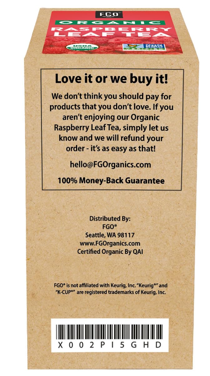 FGO Raspberry Leaf Tea German origin label indicating quality and sourcing