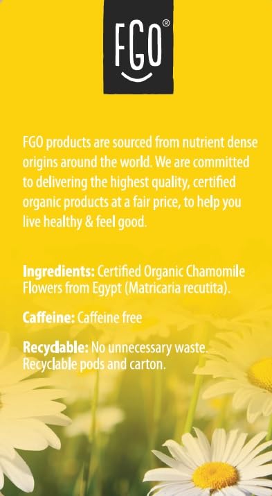 Keurig-compatible FGO chamomile tea pods ready to brew