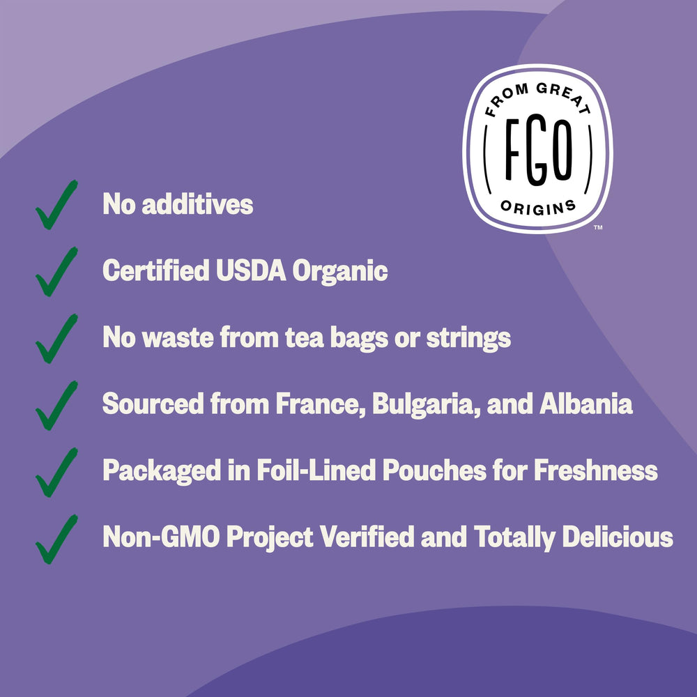 FGO dried lavender—tea, desserts, and flavor accents.