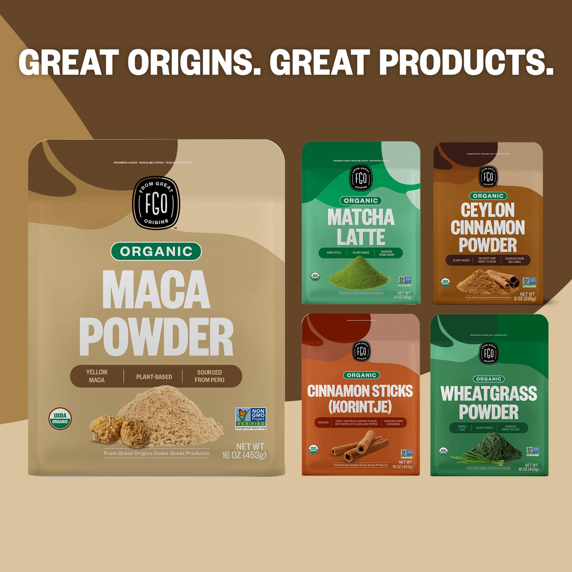 FGO Maca powder bulk pouch packaging varies image