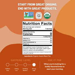 FGO Organic Assam Tea in resealable bag highlights freshness and convenient daily use