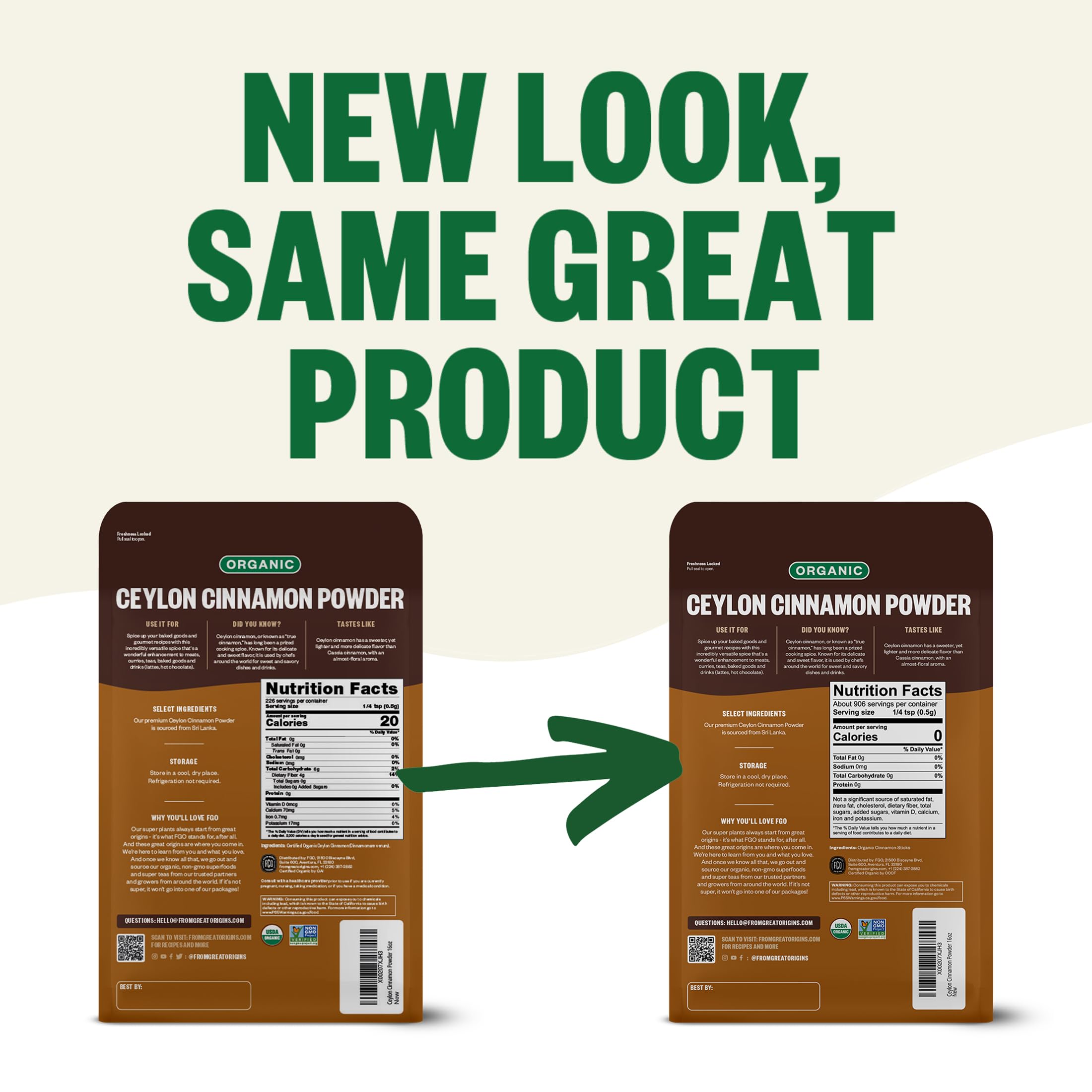 FGO Organic Ceylon Cinnamon sprinkled on dish, elevating flavor with delicate aroma.