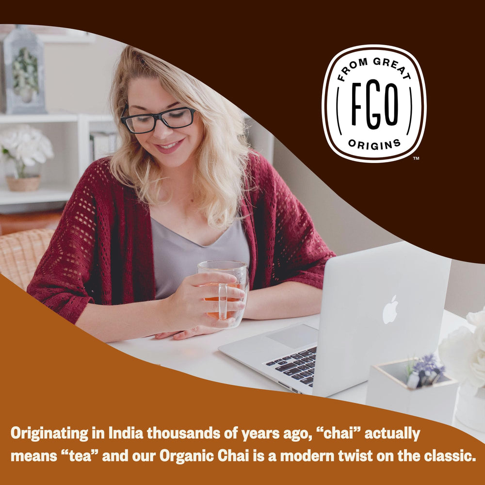 FGO Organic Chai Tea 100-count box for daily rituals