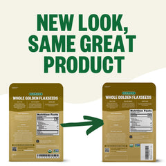 FGO Organic flax seeds USDA Organic seal closeup for quality cooking.