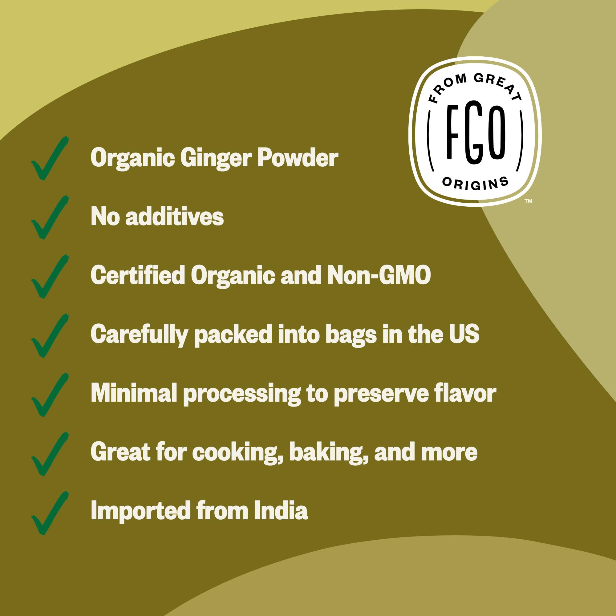 FGO Organic Ginger Powder used in soups and stews for depth and warmth.