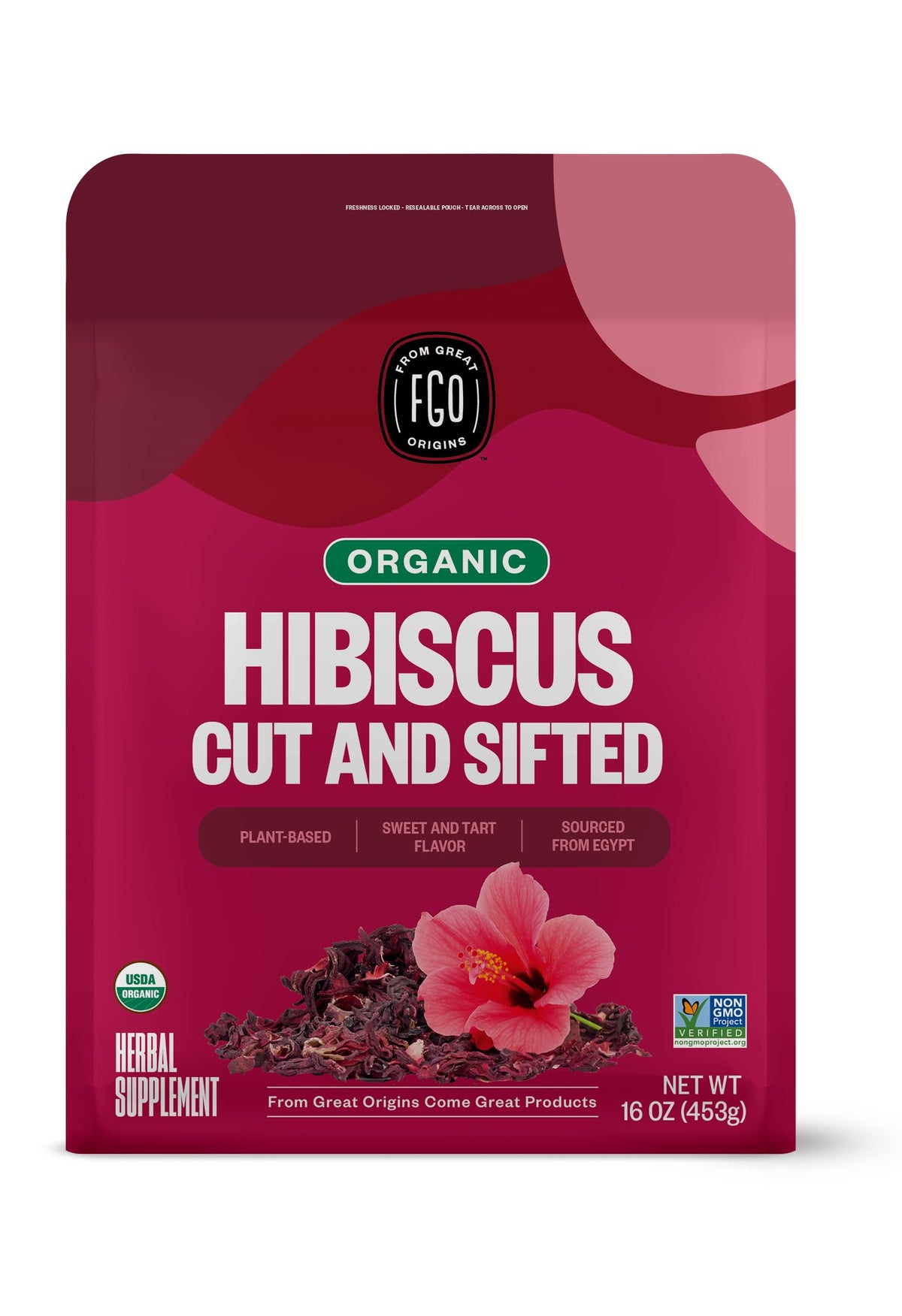 FGO Organic hibiscus flowers bulk with vibrant petals for teas
