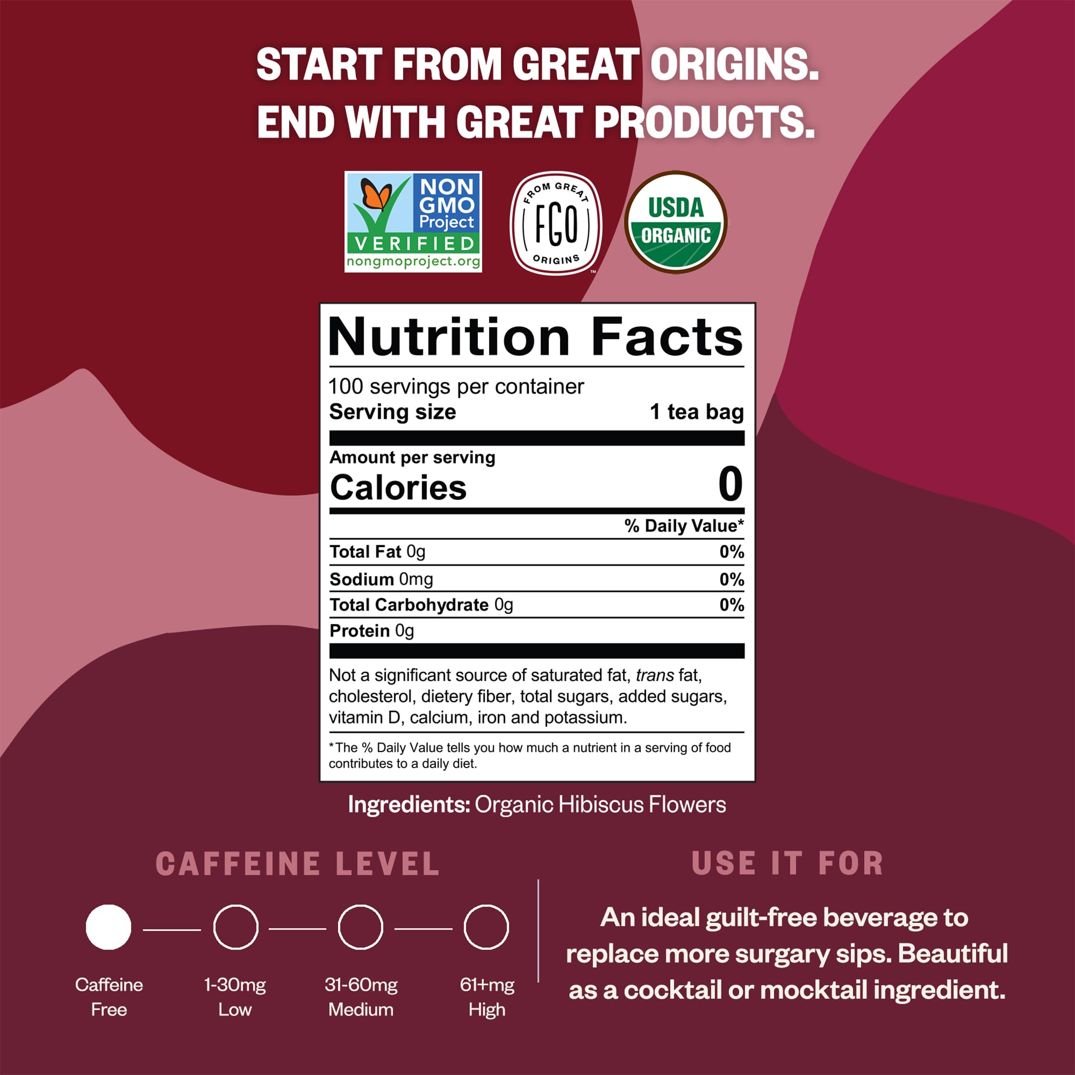 FGO hibiscus tea box shows packaging may vary for eco-conscious design