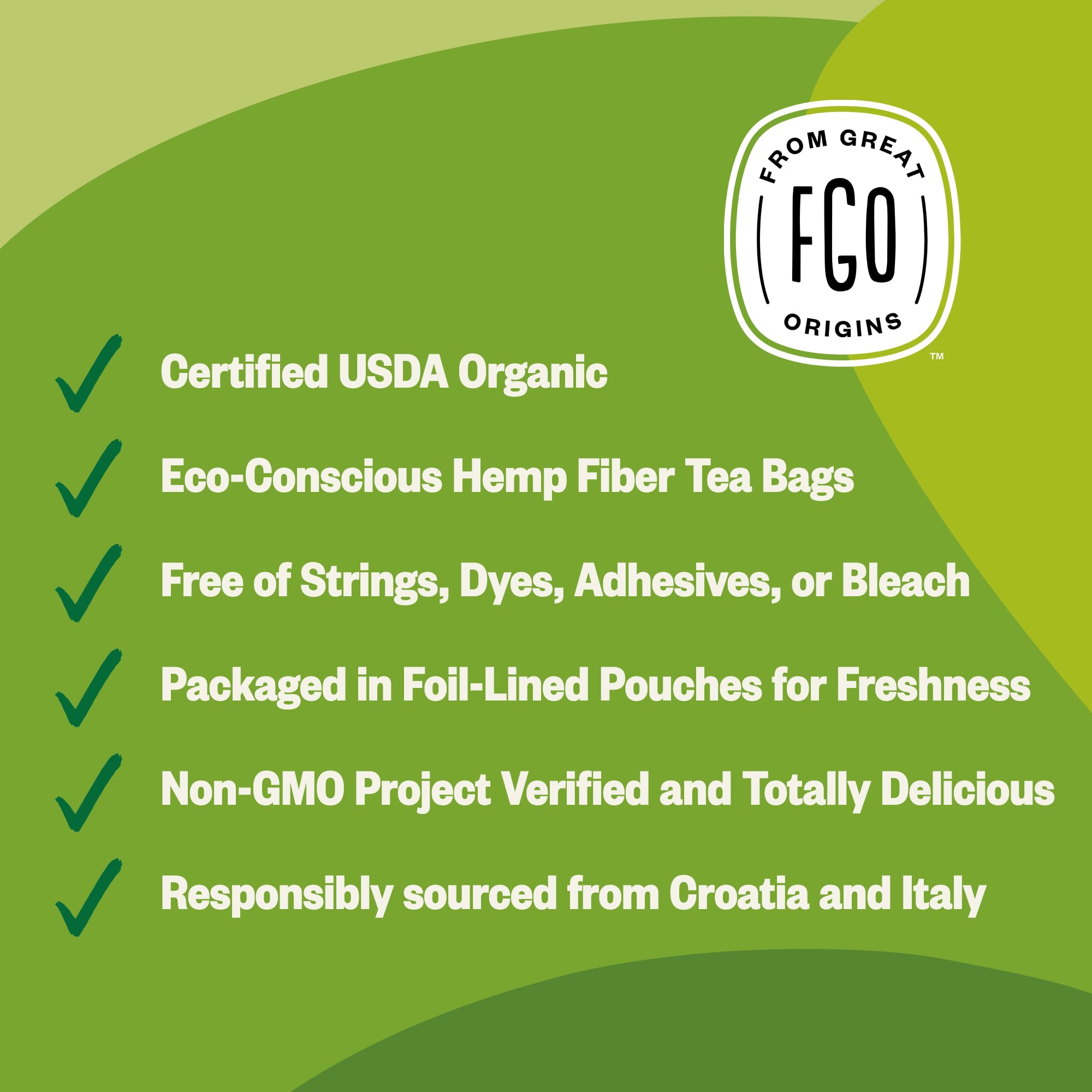 FGO Organic Lemon Balm Tea eco-friendly packaging supports mindful choices.