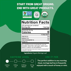 FGO Organic Moringa Tea resealable bag preserves freshness between uses.