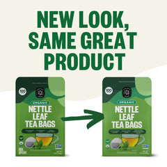 Resealable bag of FGO Nettle Tea keeps freshness for quick brews