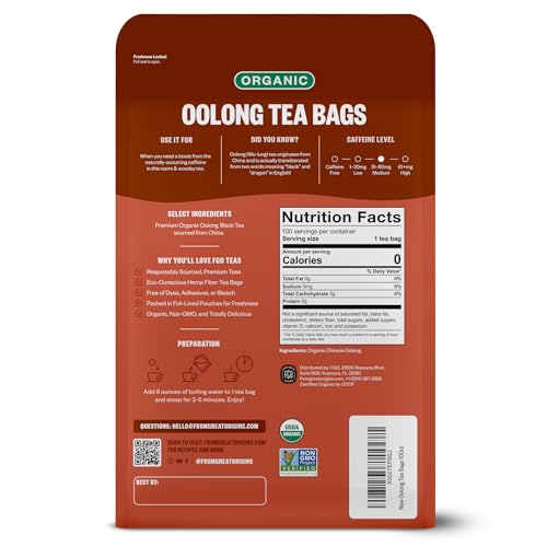 FGO Organic Oolong Tea bags made from abaca fiber support eco-friendly brewing