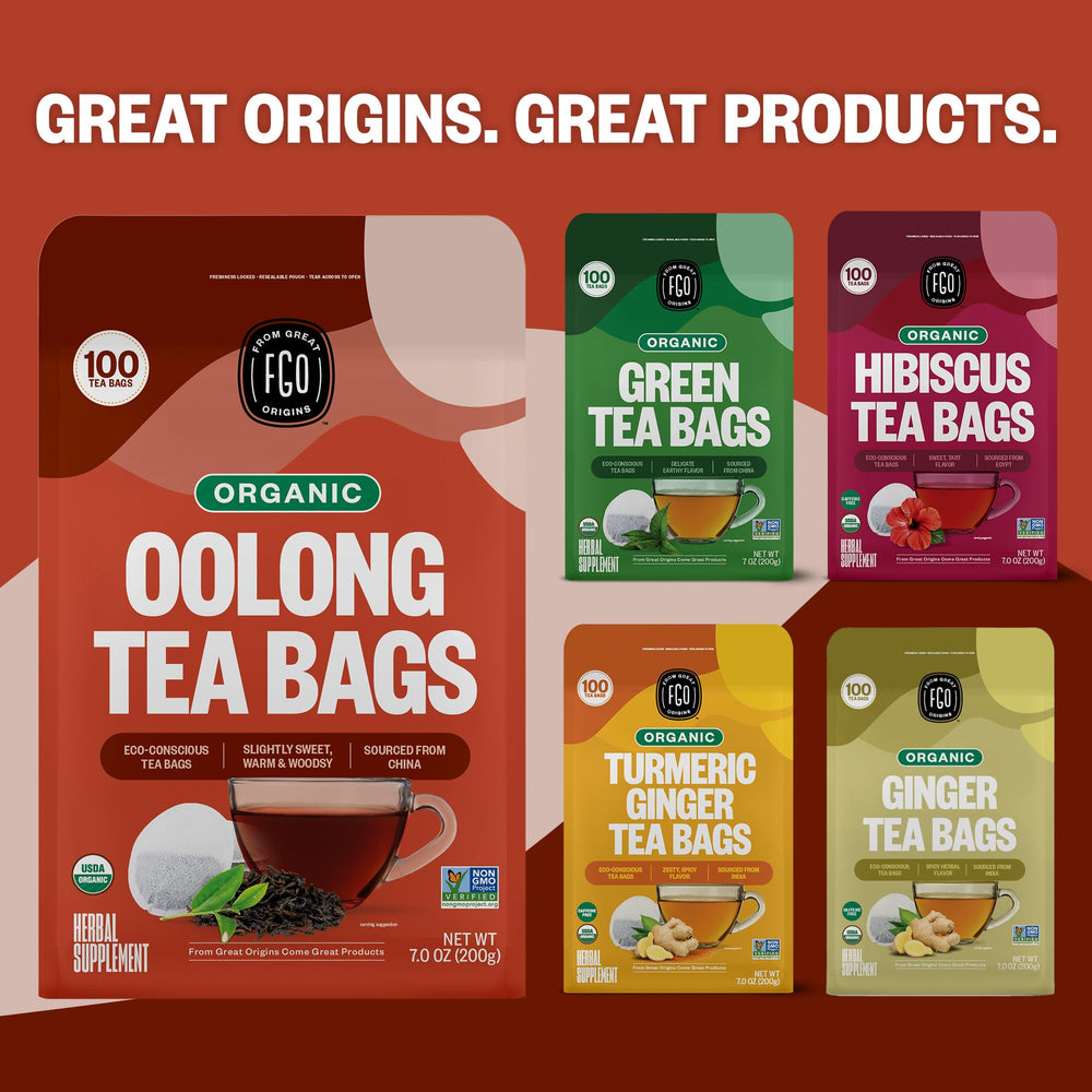 FGO Organic Oolong Tea 100-count pack ready for daily enjoyment
