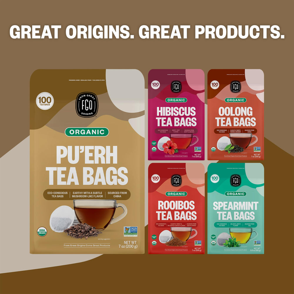 FGO Organic Pu'erh Tea brewing shot shows easy preparation.