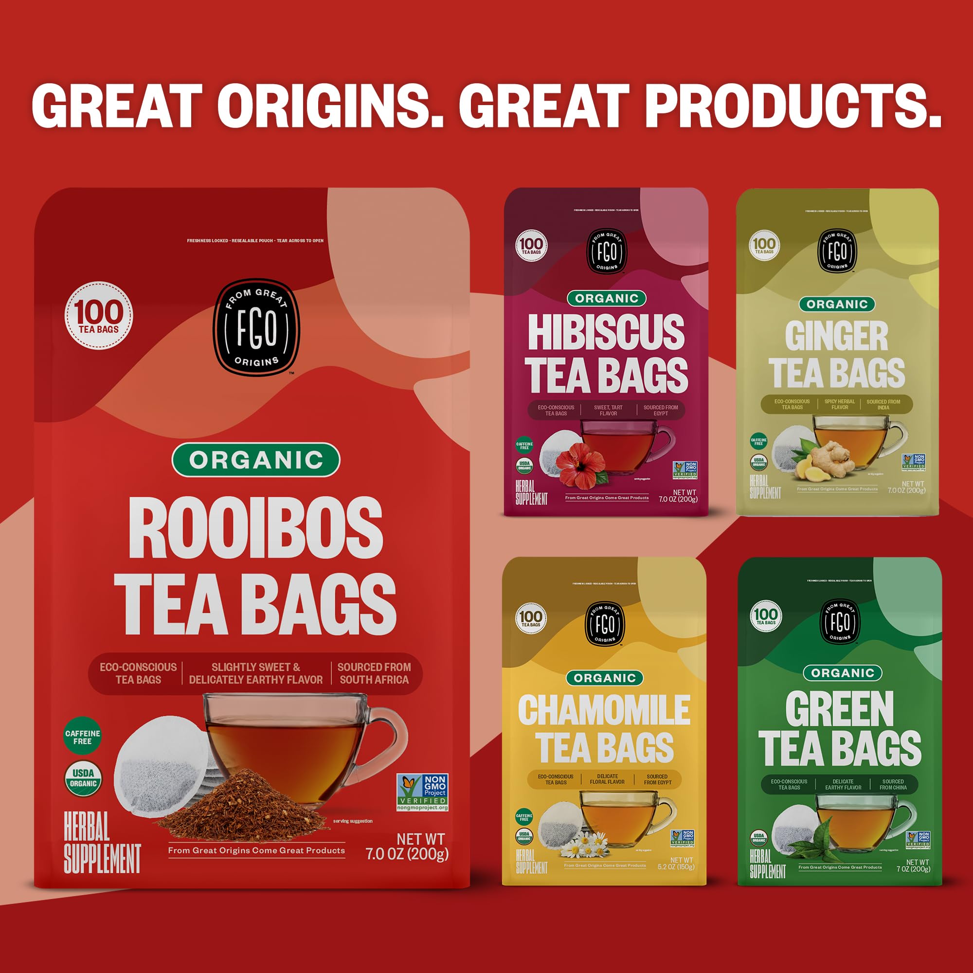 FGO Rooibos is caffeine-free, ideal for evenings or sensitive routines