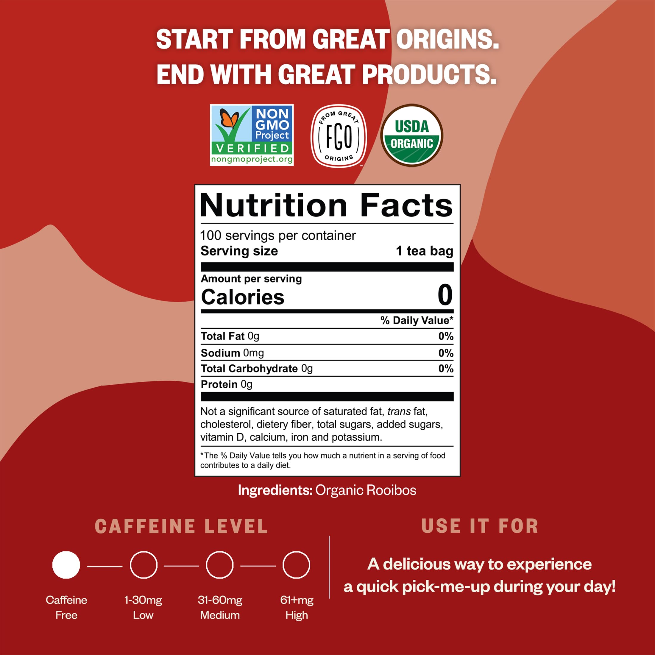 FGO Rooibos foil-lined bags keep freshness and flavor intact