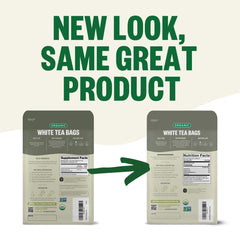 FGO Organic White Tea in foil-lined kraft bag protects freshness and aroma