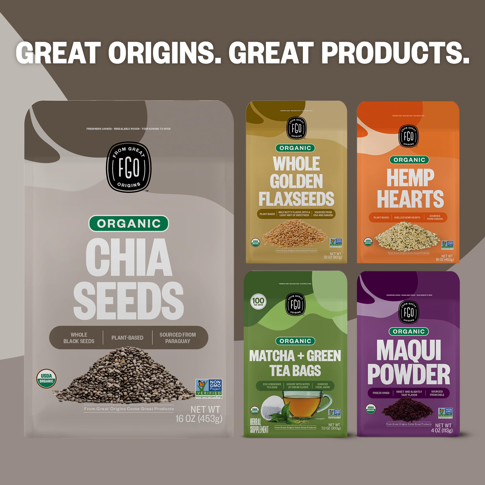 FGO Organic chia seeds support plant-based meals with gluten-free versatility.