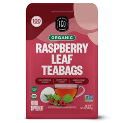 FGO red raspberry leaf tea bags in package preserving freshness for daily brewing