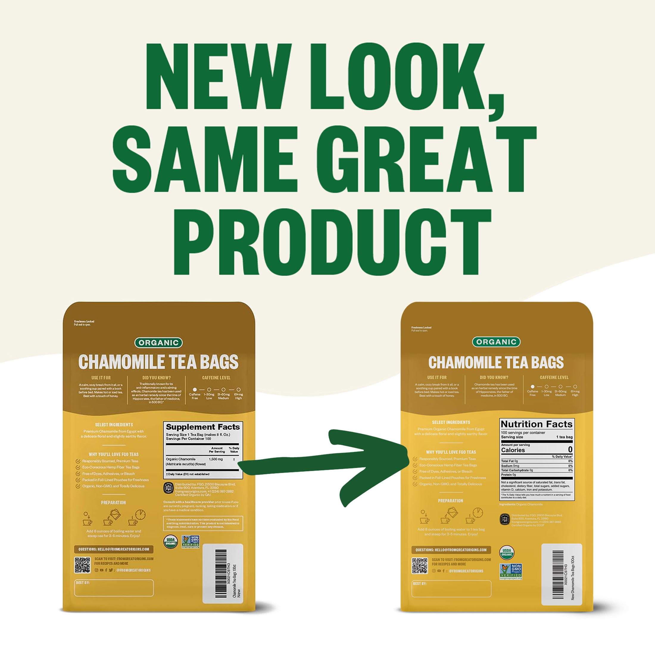FGO staple-free tea bags for clean, mess-free brewing.