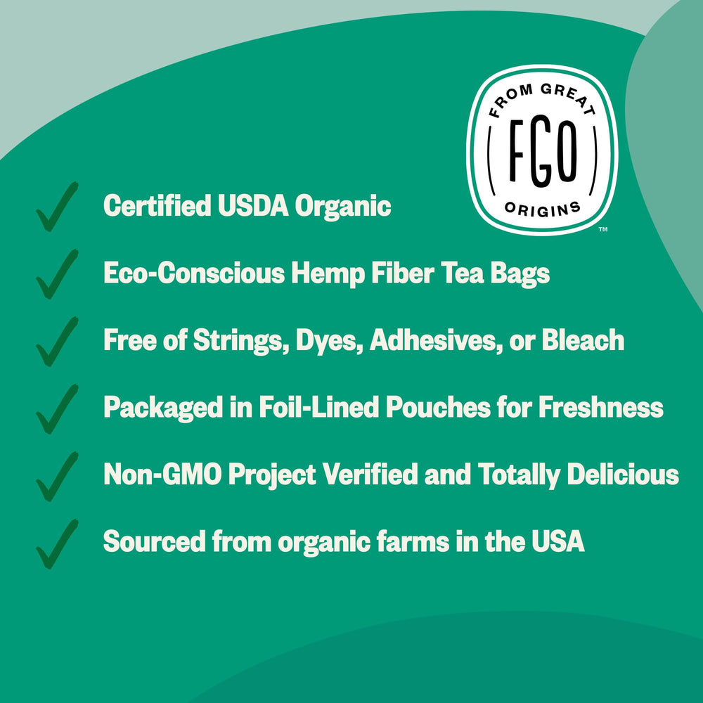 FGO USDA Organic and Non-GMO seals indicate trusted quality.