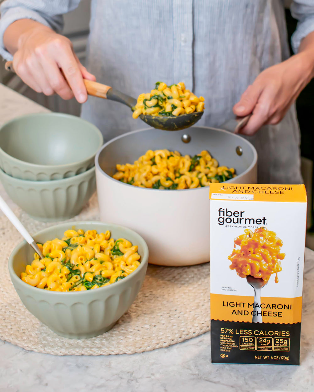 Kosher-certified Fiber Gourmet pasta suitable for dietary observance.