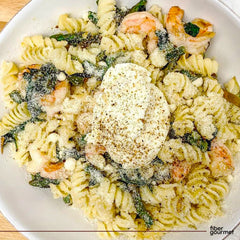 Close-up shows al dente texture and fiber-rich strands