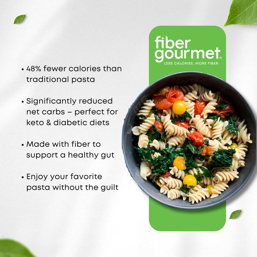 Fiber Gourmet low-carb pasta elbows pack for quick weeknight dinners