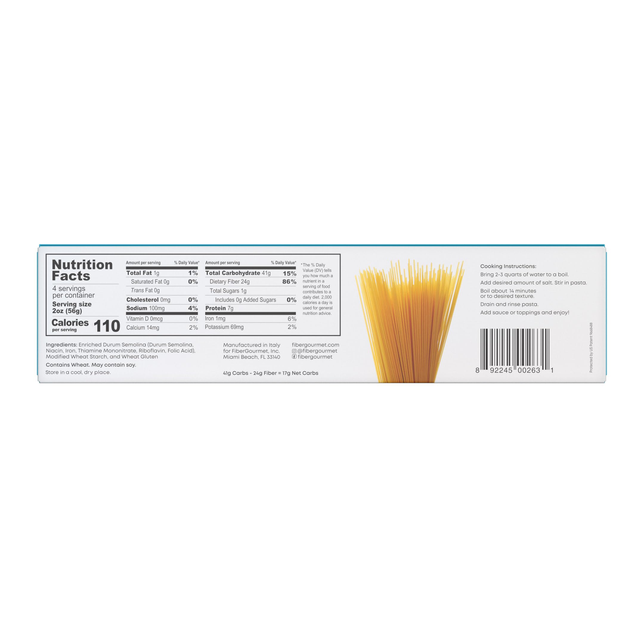 Fiber Gourmet low-carb pasta penne pack ideal for sauce-forward meals