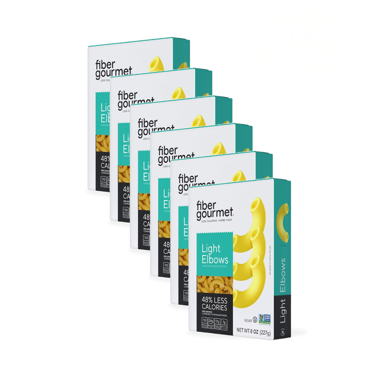 Fiber Gourmet low net carb elbow macaroni pack ready to cook with high fiber