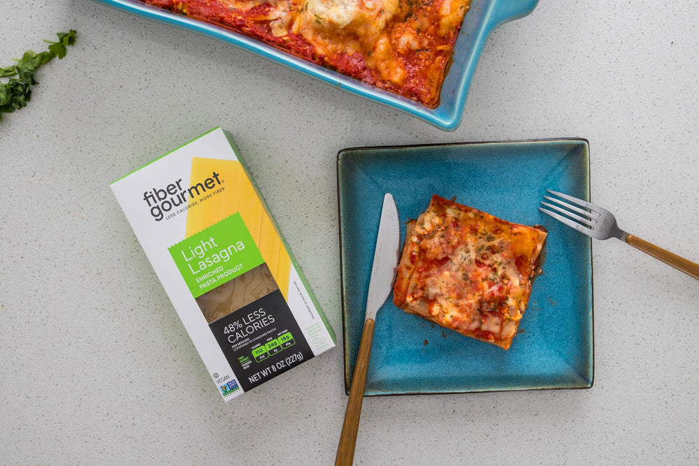 Fiber Gourmet Pasta Light Lasagna Sheets ingredients highlight high fiber for fullness