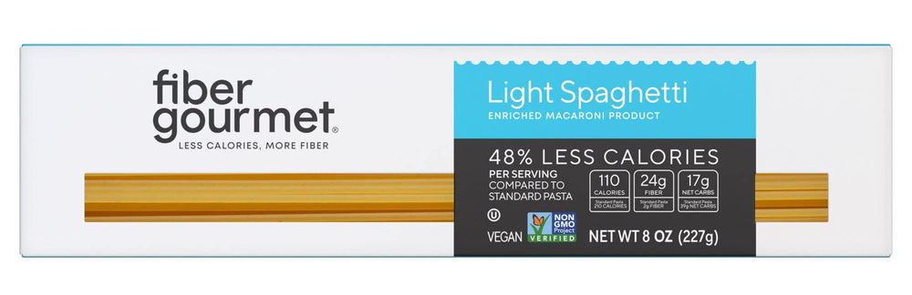 Fiber Gourmet Spaghetti Low Carb plate showing a hearty fiber rich serving