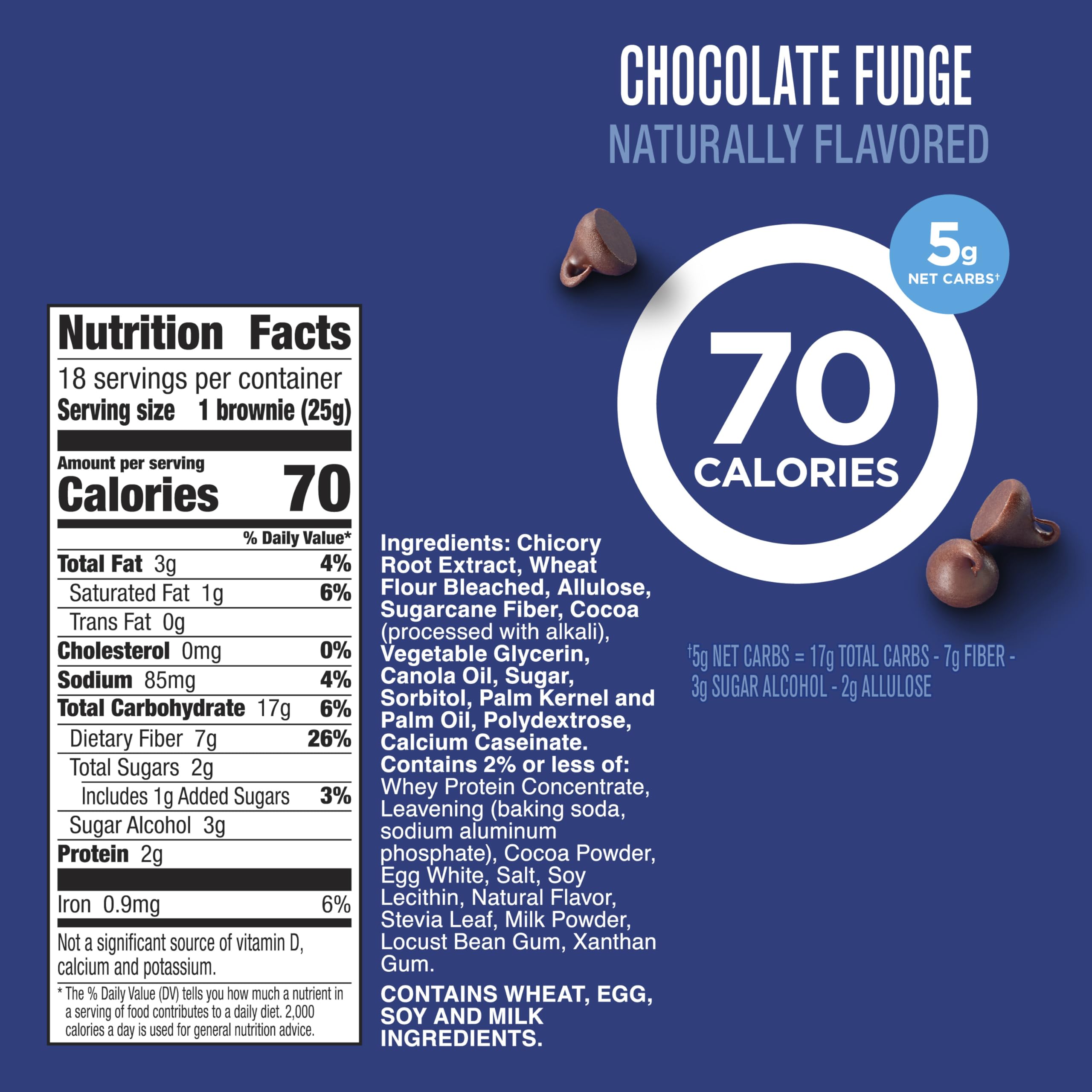 Fiber One 70 Calorie Brownies bar closeup showing chocolate fudge flavor.