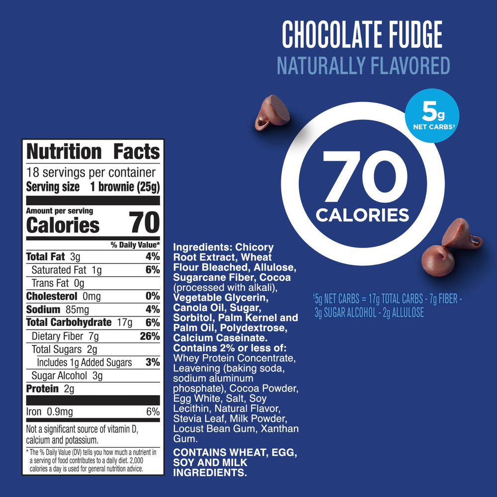 Fiber One 70 Calorie Brownies bar closeup showing chocolate fudge flavor.