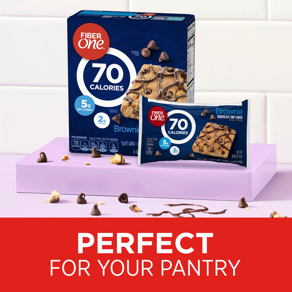 Nutrition panel on a Fiber One brownie box.