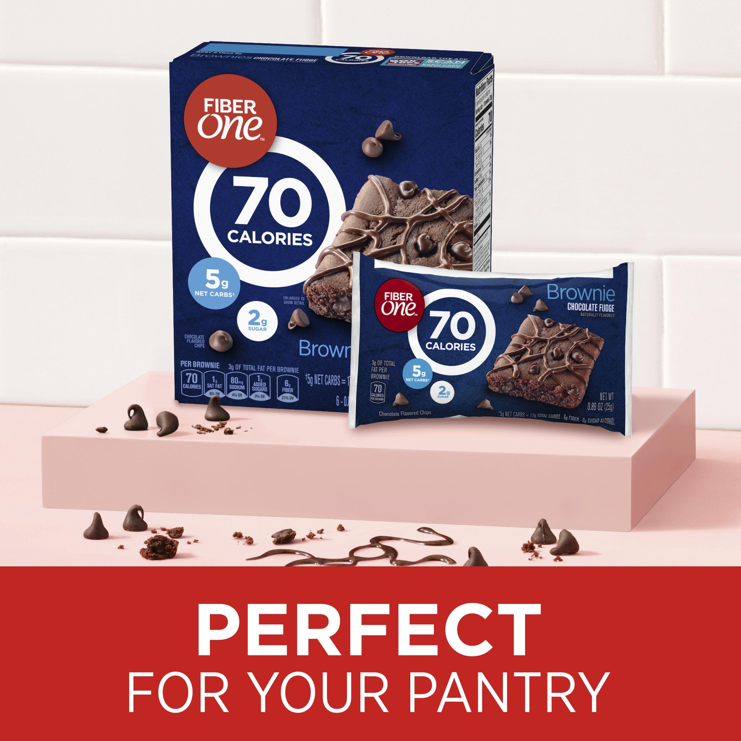 Fiber One brownie on the go, grab-and-go snack option.