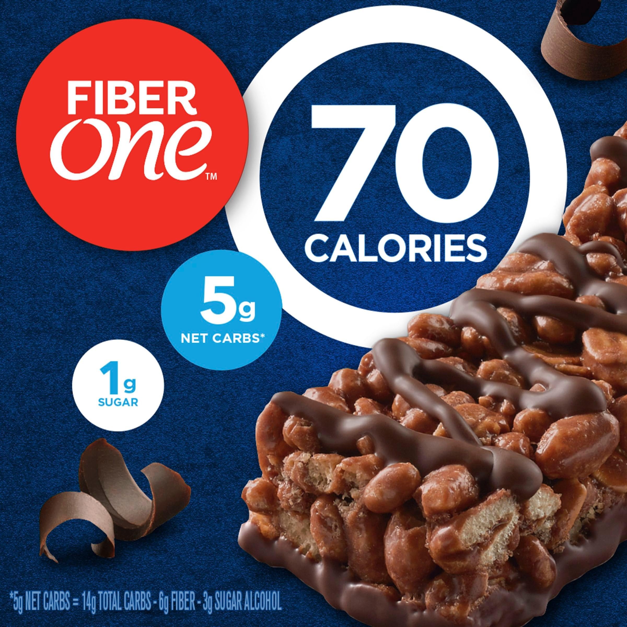 Fiber One chocolate peanut butter bar with oats detail emphasizes hearty texture