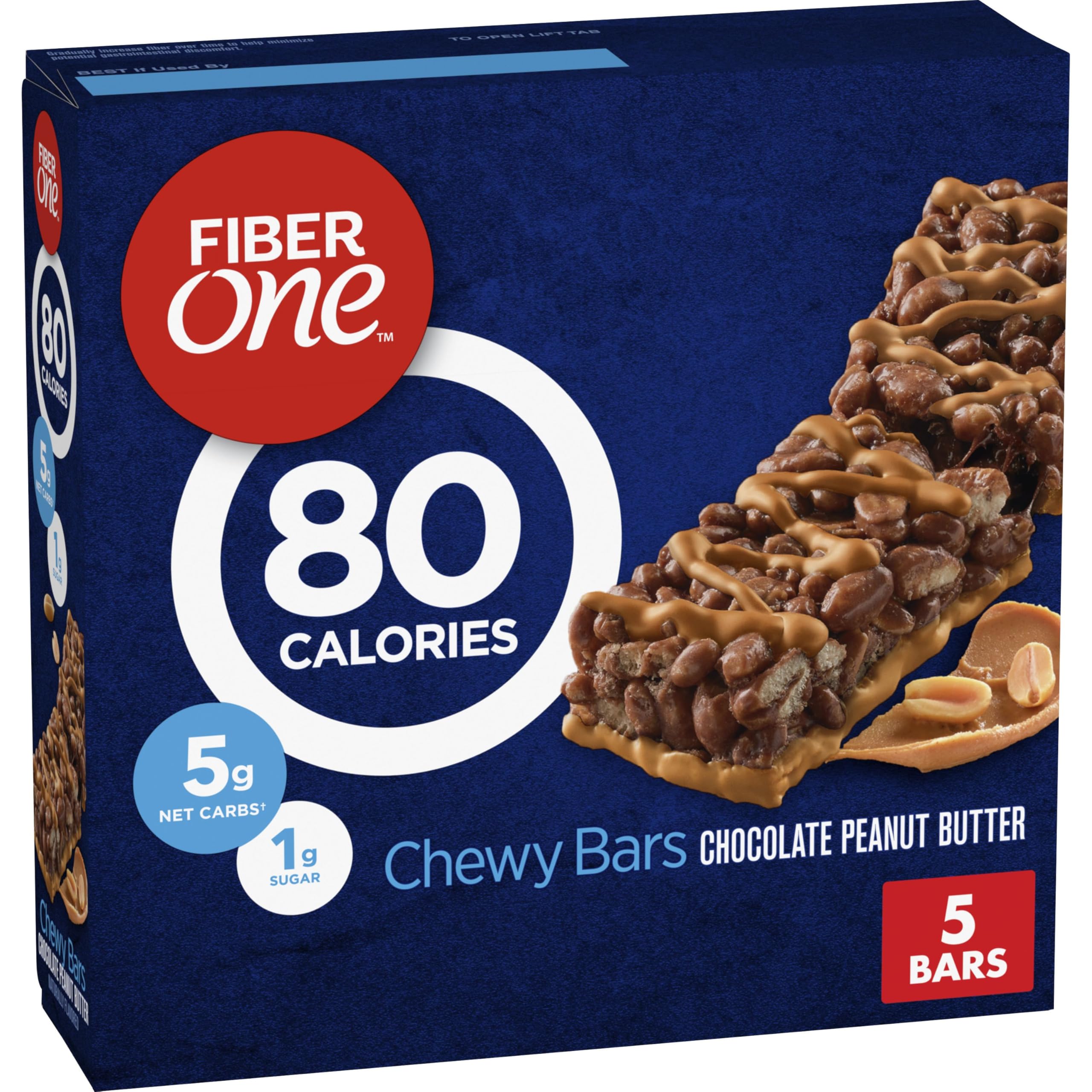 Fiber One chocolate peanut butter chewy bar drizzle, satisfying afternoon treat